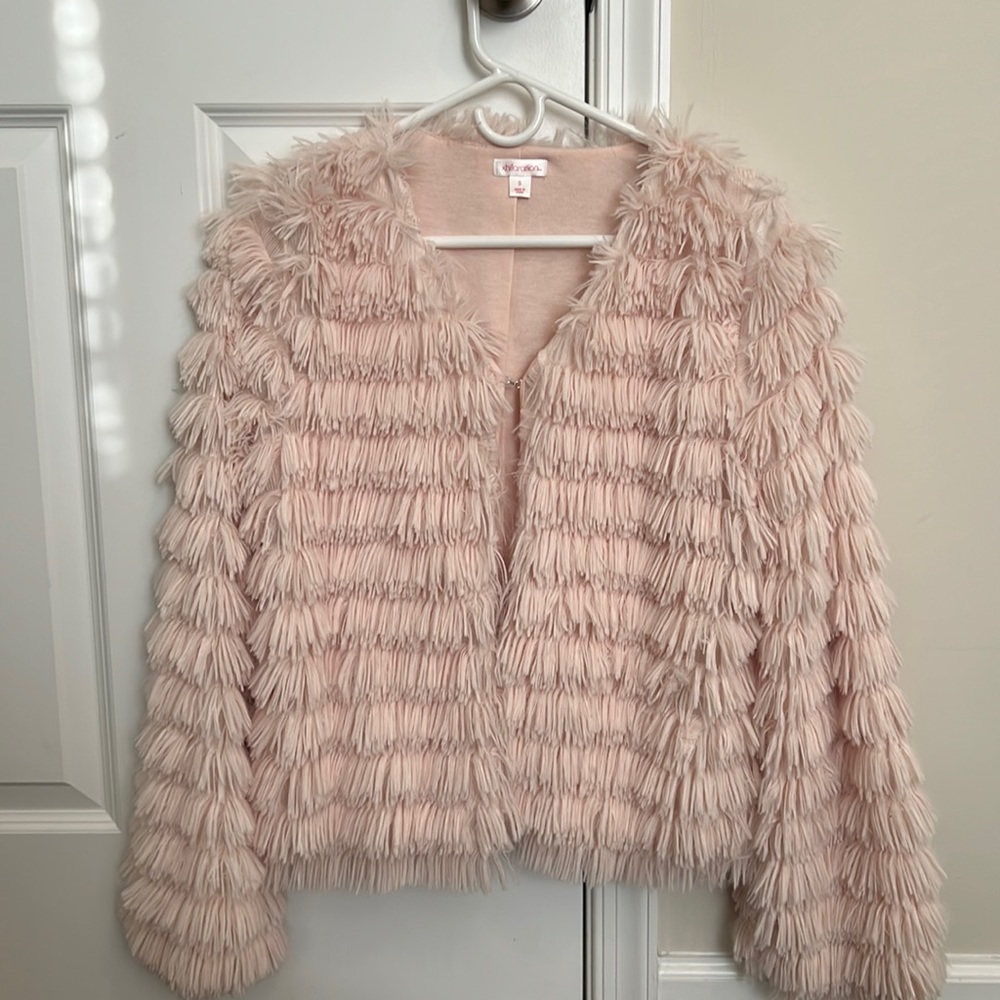 Light pink fur shag coat